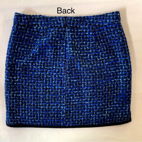 J. Crew blue indigo postage stamp tweed skirt, wool blend - Picture 9 of 14
